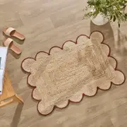 Aria Scalloped Brown Jute Indoor Mat [HABLARISU24C]
