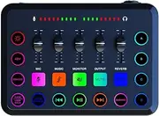 Gaming o Mixer, Streaming Mixer, Streaming PC Mixer with XLR Microphone face, Volume Controller, 48V Phan Power, Mute Button, Used for Podcast/Recording/Game Voice/Vocal/Video Studios Black