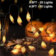 Guirnalda de luces fantasma para decoración de Halloween, guirnalda de luces LED