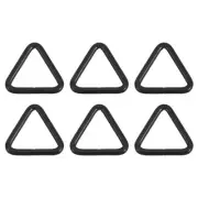 6 Pcs Metal Triangle Ring Buckle, 1 1/4" Belt Fastener Connectors, Black