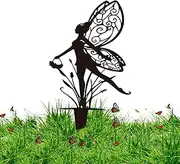 Metal Fairy Garden Decor,Fairies Figures Sculpture Metal Garden Art | Metal Fairy Sculpture, Metal Lawn Ornaments and Yard Art, Fairy Ornaments for Garden Decoration Amith