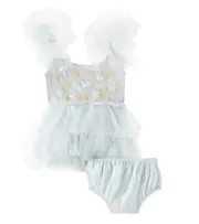 [Tutu Du Monde] Tutu Du Monde Baby Starry Delight tulle dress and bloomers set M 0-3 blue