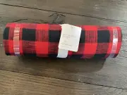 Pottery Barn Dalton Check red Black Yarn Dyed Cotton/Linen Table Throw 50" x 50"