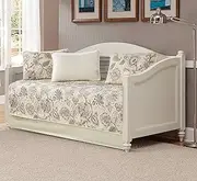 Better Home Style 5 Piece Daybed Beige Taupe Pink Green Blue Floral Flowers Design Coverlet Bedspread Quilt Bed Cover Set DB (Hilton)