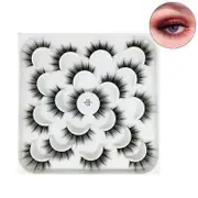 Nevenka 10 Pairs 3D False Eyelashes Reusable Wispy Cat Eye Natural Look Lashes-108