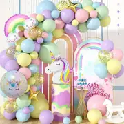 140Pcs Unicorn Rainbow Balloon Arch Set Suitable For Birthday Engagement Ball Summer Party - Indoor And Outdoor Decoration