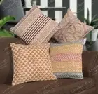 Set of 4 Indian Handwoven 45x45cm Block Printed Cotton Pillow Cover Sofa Décor
