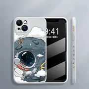Cute Cartoon Astronaut Hand Lanyard Phone Case for iPhone 13 11 12 Pro Max XS X XR 8 7 Plus SE 2022 Liquid Silicone Soft Cover,White,for iPhone Xs Max