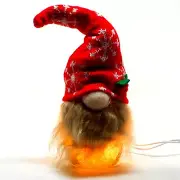 Stony Creek Decorative Lighted Glass Gnome with Red Snowflake Hat 4" Jar SSG80C