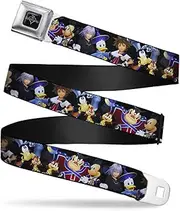 [Buckle-Down] Disney Belt, Seatbelt Buckle Belt, Kingdom Hearts Re:Coded Character Group Pose Black, Adjustable