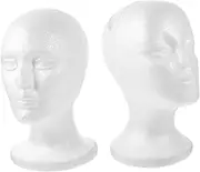 Mikinona Blank Mannequin Head Foam Mannequin Head for Stores Home Displaying Baseball Caps