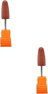 Healeved 2pcs Silicone Nail Art Drill Bit Grinding Head Set Nail Drill Bits Small Size for Manicure Machine Nail Grinding Heads