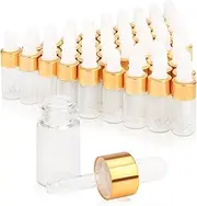Pinklife 50 Packs 3ml Essential Oil Dropper Bottles - Small Clear Glass Vials for Perfume, Cosmetic Samples - Free 3ml Dropper Included
