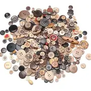 200 Pcs Wooden Coconut Shell Button Round Resin Buttons for Sewing DIY Crafts