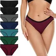 [SIMIYA] Cotton Underwear Women Bikini Briefs Ladies Soft Panties Low Rise Invisible Stretch Breathable Hipster Undies