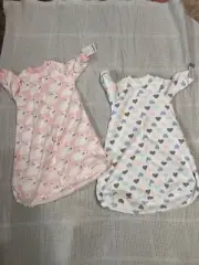 Two Carter’s Baby Sleep Bag, Size S (0-3 Months), New With Tags Bunnies, Hearts