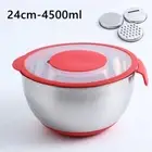 3pcs Stainless Steel Nested Mixing Bowls Set With Lids Non-Slip Bowl and Graters
