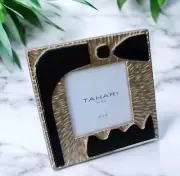 New Tahari Golden / Black Square Retro Abstract Frame Picture Frame Photo 4" X4"
