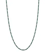 Bloomingdale's Fine Collection Emerald & Diamond Tennis Necklace in 14K White Gold, 17