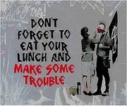 Banksy(Trouble) Famous Oil Paintings Reproduction Giclee Canvas Prints on Canvas Artwork Pictures on Canvas Wall Art for Home Office Decorations(45x54cm,Unframed)