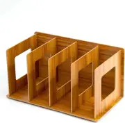 Wooden CD Rack - Desktop Book Organizer & Album/Dvd Storage Box, Holds up to 4 D