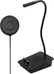 Window Intercom System,Counter Intercom Anti-Interference Dual-Way Intercom Microphone and Speaker Bank Glass Intercom Suitable for Commerce, Bank, Office, Hospital