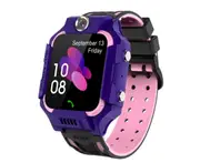 4G Full Netcom Phone Watch Dual-mode Smart Watch Touch-screen Waterproof GPS Positioning HD Photo Suitable for Students-Purple