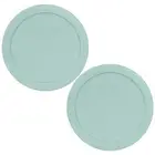 Pyrex 7201-PC 4 Cup Muddy Aqua Blue Round Plastic Storage Lid 2PK for Glass Bowl