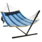 Gymax Swing Hammock Chair Set Hanging Bed With Heavy-Duty Steel Stand Cup Holder