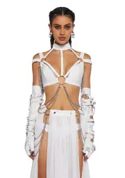 [Club Exx] Immersed In Magic Harness Top - White