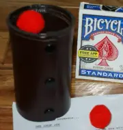 Chop Cup (Leather BROWN "take-apart" design) -- cup unsnaps & opens flat TMGS