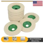 10 Pack Wool Polishing Discs For Angle Grinder Finishing Wheel Buffing Pads 4"