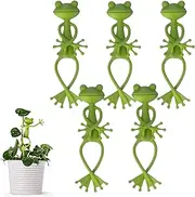 Baychon Green Frog Plant Stand Holder, Cute Flowerpot Hugger Plant Climbing Clip (5 PCS)