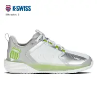 在飛比找momo購物網優惠-【K-SWISS】網球鞋 女鞋 白灰綠 Ultrashot 