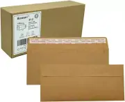80Qty#10 Brown Kraft Business Envelopes 4.125X9.5In- Windowless Design 120GSM Pa