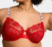 Victoria's Secret Unlined Shine Strap Lace Full Cup Bra 38DDD New With Tags
