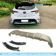 Fit For Corolla Hatchback E210 Rear Bumper Diffuser + Splitter Glossy Black (for: Toyota)