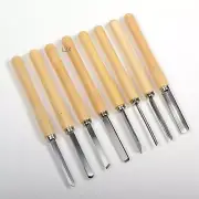 8pc 14" Wood Lathe Chisel Set Turning Tools Woodworking Gouge Skew Parting