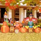 8FT Thanksgiving Inflatable Turkey with Scarecrow Squirrel Pumpkin Decoration