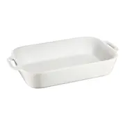 Staub Ceramic 34x24cm Gratin Dish Rectangular Cooking Bakeware w/ Handles White