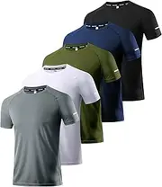 [Boyzn] 1or3,5 Pack Workout Shirts for Men, Moisture Wicking Quick Dry Active Athletic Men's Gym Performance T Shirts