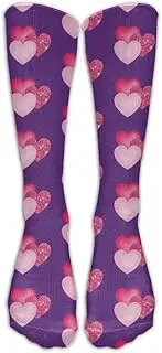 [XMKWI] Pink Heart Girls Casual Athletic Crew Sock Stocking Exercise Compression Socks