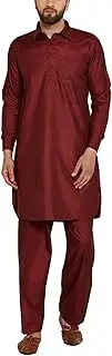 [Sojanya] Men's Cotton Linen Kurtas XX-Large Maroon