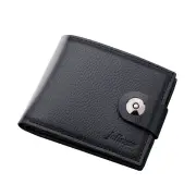 Men's Sleek Compact Wallet with Magnetic Closure - Fashionable Soft Faux Leather, Multiple Card Slots & Large Capacity