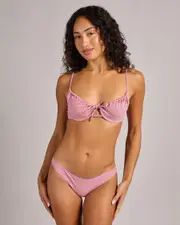 [Rip Curl] Rip Curl Women's Isles Plaid D-Dd Balconette Bikini Top in Purple Size XL XL Purple
