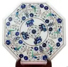 12" Marble side end pietra dura Table Top semi precious stone Marquetry art work