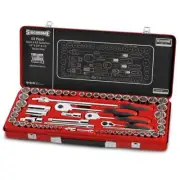 New Sidchrome 64pce 1/4", 3/8" & 1/2" Drive Metric/AF Socket Set SCMT19120
