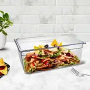 200mm Clear Gastronorm Bain Marie 1/1 Food Tray Storage Set of 6 with Lid