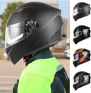 Dual Visor Motorcycle Hat,Full Face Dual Visor Snowmobile Hat | Cycling Hat for Motorcycles, Scooters & Mopeds, Street Hat for Adults Men and Women