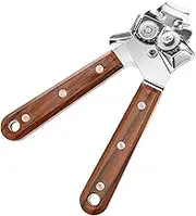 CIYODO Wooden Handle Stainless Steel Jar Can Opener Essential Kitchen Tool for Effortless Opening Resistant Design for Home Use Gatherings